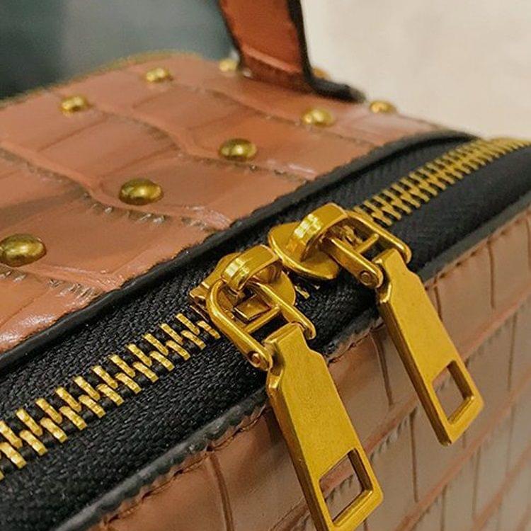 Crocodile Box Style PU Leather Single Shoulder Bag Ladies Handbag Messenger Bag (Red)