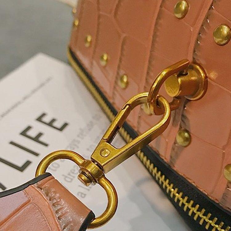 Crocodile Box Style PU Leather Single Shoulder Bag Ladies Handbag Messenger Bag (Red)