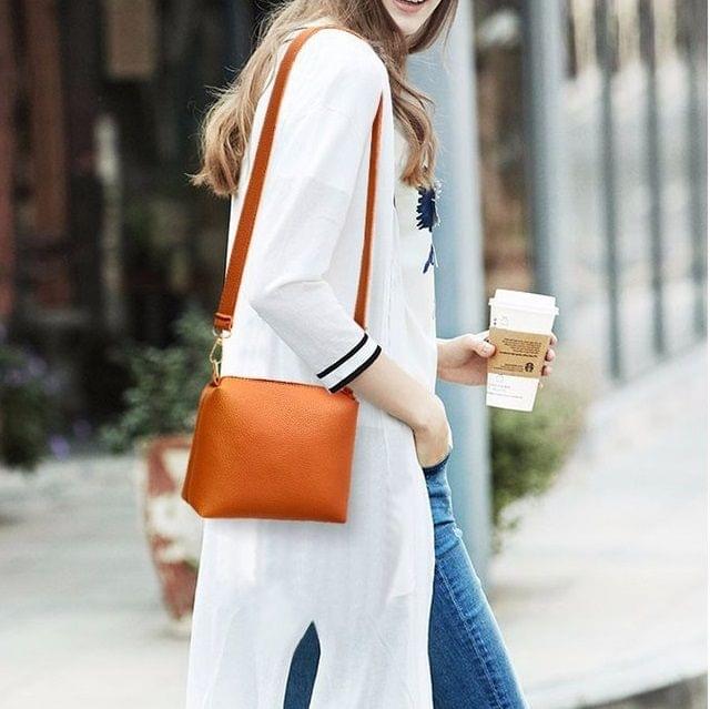 4 in 1 PU Leather Casual Shoulder Bag Messenger Bag Ladies Handbag (Brown)