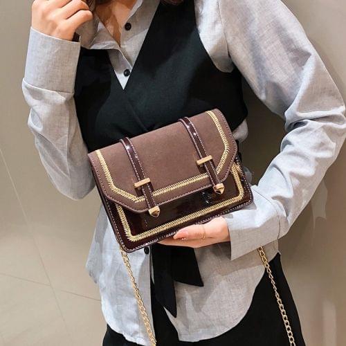 Matte PU Magnetic Buckle Single Shoulder Bag Small Square Bag Ladies Handbag Messenger Bag (Brown)