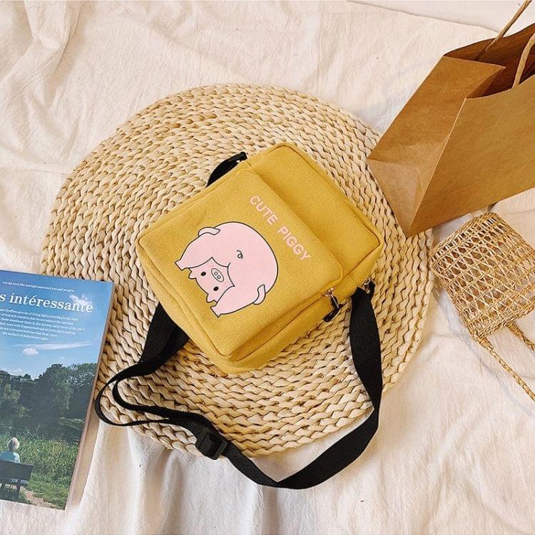 Cute Pig Pattern Single Shoulder Bag Handbag Messenger Bag (Yellow)