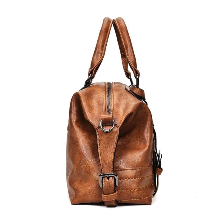 Fashion Casual Retro Oil PU Shoulder Bag Ladies Handbag Messenger Bag (Brown)