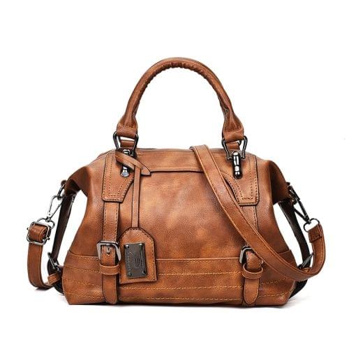 Fashion Casual Retro Oil PU Shoulder Bag Ladies Handbag Messenger Bag (Brown)