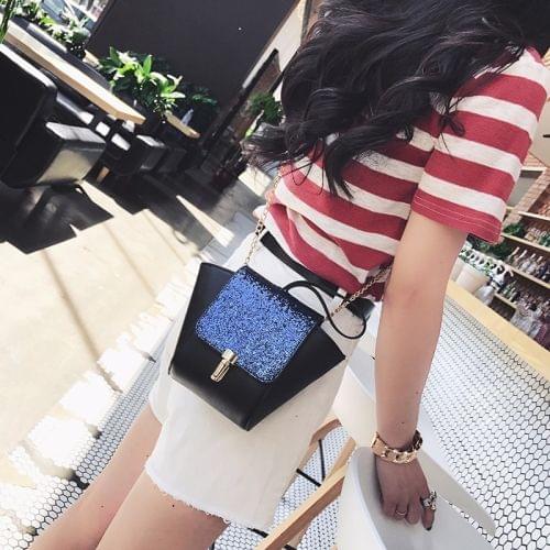 Leisure Fashion PU Shoulder Bag Messenger Bag Handbag (Blue)