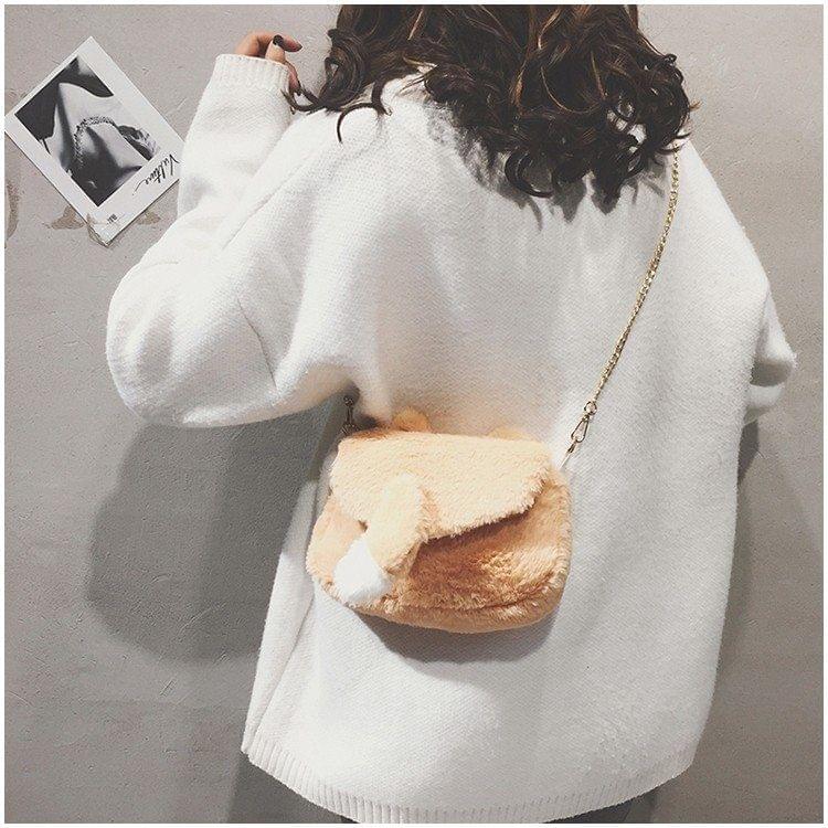 Casual Plush Single Shoulder Bag Ladies Handbag Messenger Bag (Yellow)