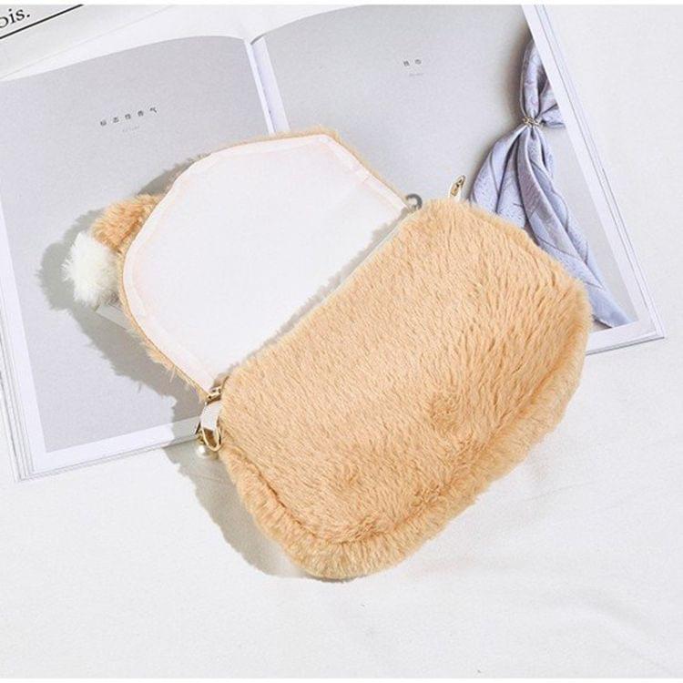 Casual Plush Single Shoulder Bag Ladies Handbag Messenger Bag (Yellow)