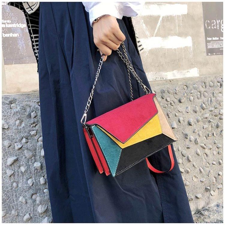 Autumn Winter Female Small Flap Bag Matte PU Patch Shoulder Messenger Bag Fashion Small Square Bag(Red)