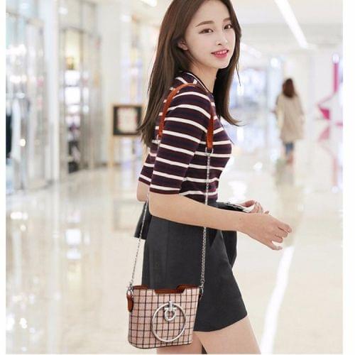 Fashion Bucket Style Multifunctional Single Shoulder Bag Ladies Handbag Chain Bag (Khaki)