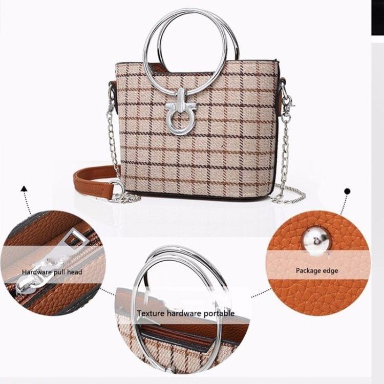 Fashion Bucket Style Multifunctional Single Shoulder Bag Ladies Handbag Chain Bag (Khaki)