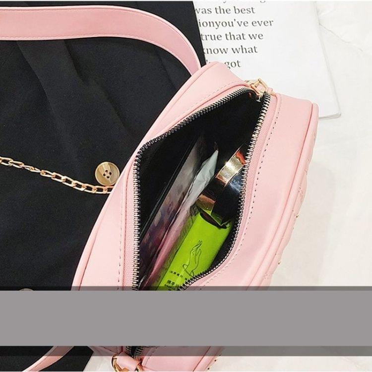 Rivet PU Leather Chain Single Shoulder Bag Waist Bag Messenger Bag (White)