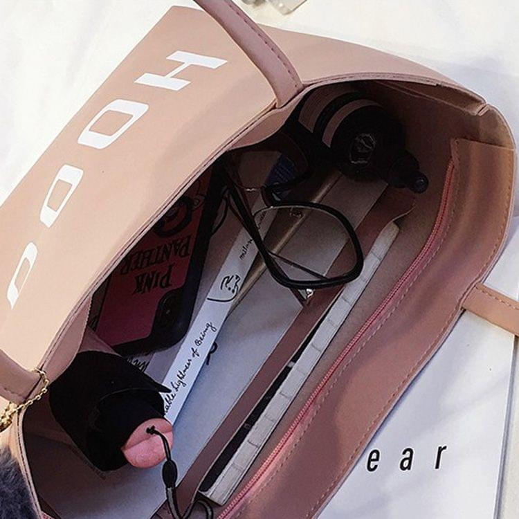 Leisure Fashion PU Shoulder Bag Handbag (Black)