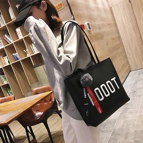 Leisure Fashion PU Shoulder Bag Handbag (Black)