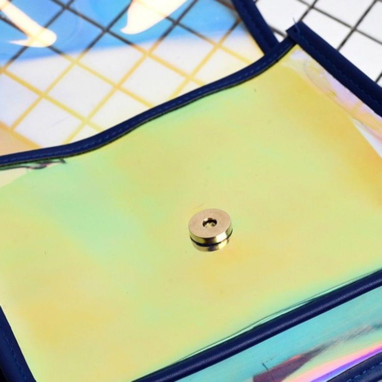 Laser Color Plastics Shoulder Bag Messenger Bag Chain Bag Ladies Handbag (Blue)