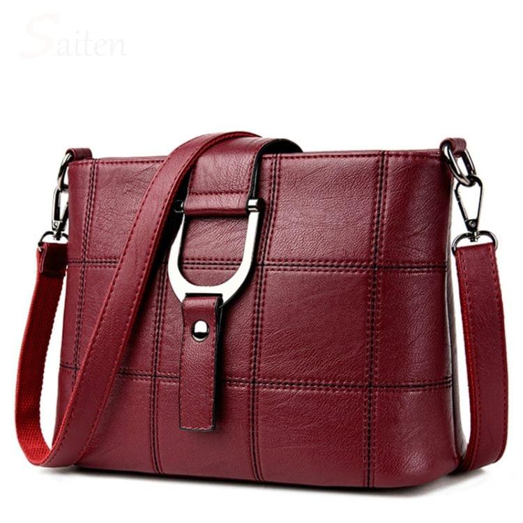 Luxury Messenger Bags Woman Bag Leather Shoulder Bags Tote Bag(Purple)