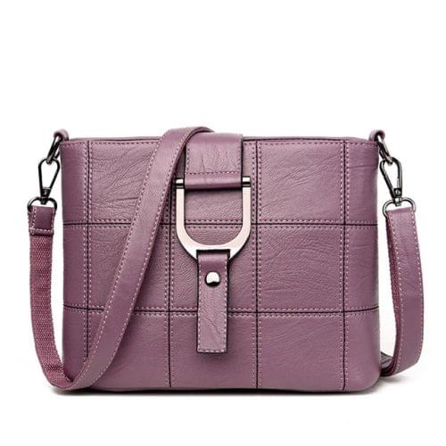 Luxury Messenger Bags Woman Bag Leather Shoulder Bags Tote Bag(Purple)