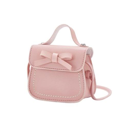 Cute PU Kids Bag Coin Pouch Baby Wallet Shoulder Bag(Pink)