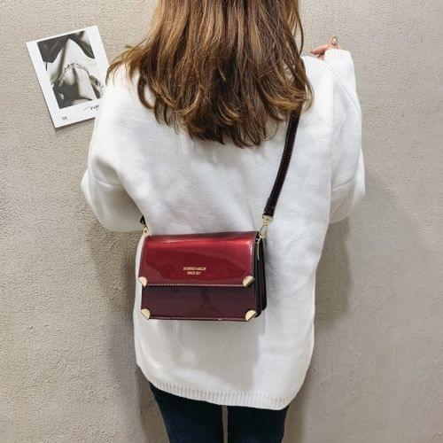 Smooth Surface Square Bag PU Leather Single Shoulder Bag Ladies Handbag Messenger Bag (Red)