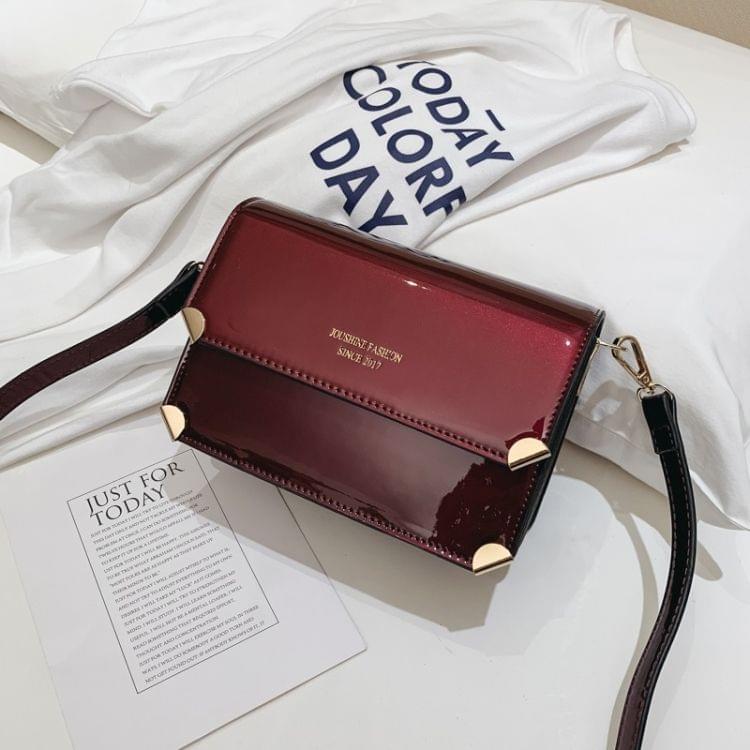 Smooth Surface Square Bag PU Leather Single Shoulder Bag Ladies Handbag Messenger Bag (Red)