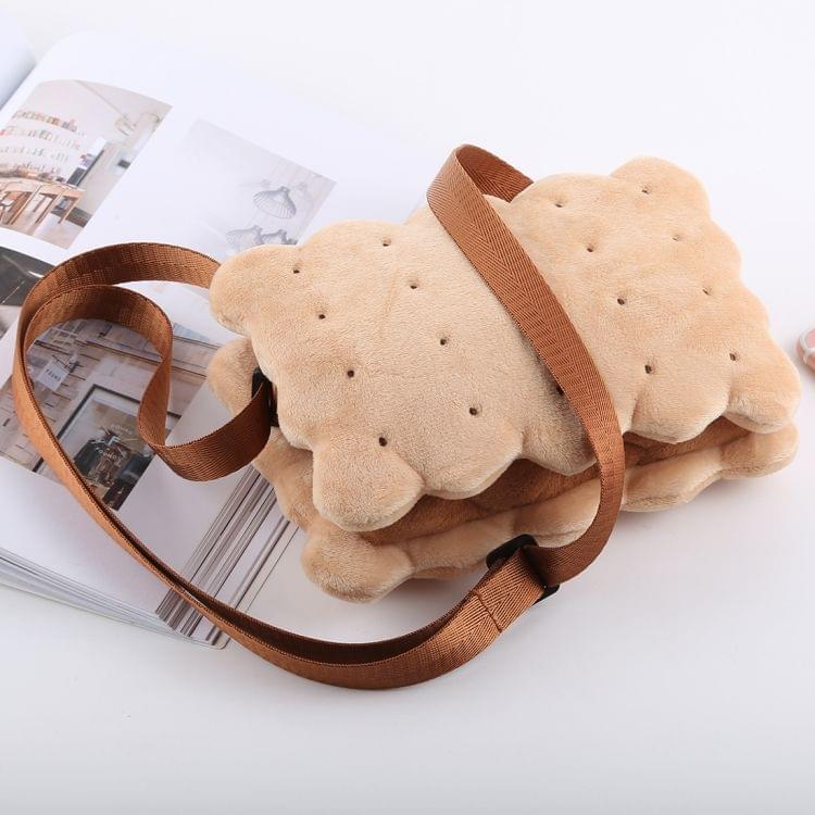 Cute Sandwich Biscuits Shape Plush Single-shoulder Bag