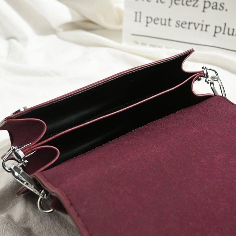 Square Bag PU Leather Shoulder Bag Ladies Handbag Messenger Bag (Dark Brown)