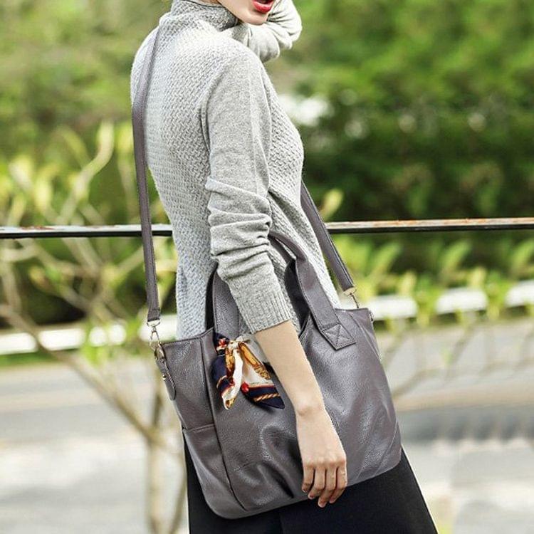 Leisure Fashion Silk Scarf Shoulder Bag Handbag(Grey)