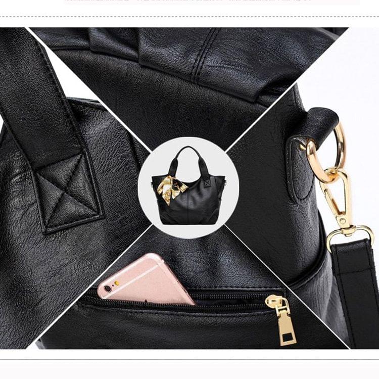 Leisure Fashion Silk Scarf Shoulder Bag Handbag(Grey)