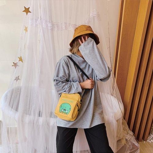 Frog King Pattern Single Shoulder Bag Handbag Messenger Bag (Yellow)