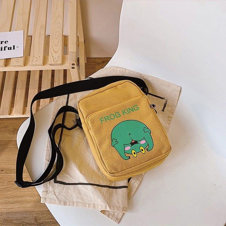 Frog King Pattern Single Shoulder Bag Handbag Messenger Bag (Yellow)