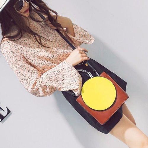 PU Single Shoulder Bag Ladies Handbag Messenger Bag (Yellow)