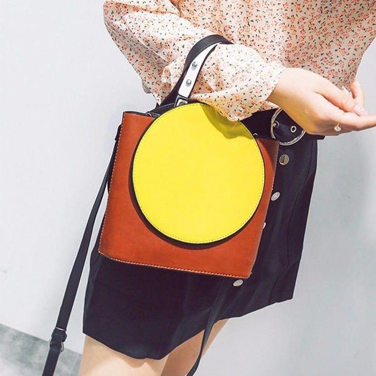PU Single Shoulder Bag Ladies Handbag Messenger Bag (Yellow)