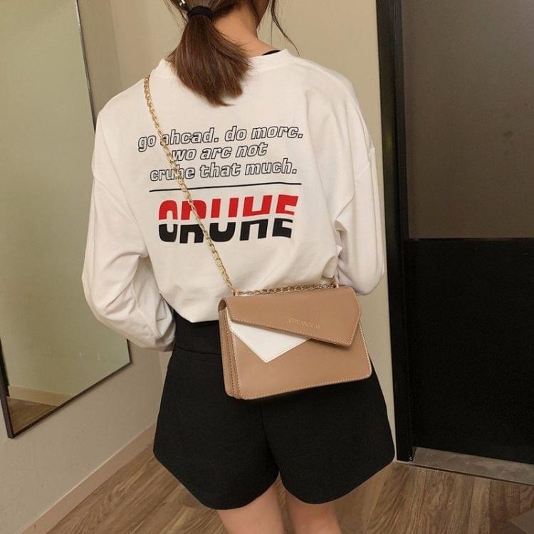 Color Matching Casual Small Square Bag Chain-strap Single Shoulder Bag Ladies Handbag Messenger Bag (Khaki)