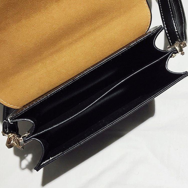 Magnetic Buckle Matte Color Matching PU Leather Single Shoulder Bag Ladies Handbag Messenger Bag (Green)