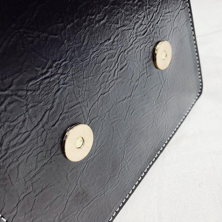 Magnetic Buckle Matte Color Matching PU Leather Single Shoulder Bag Ladies Handbag Messenger Bag (Green)