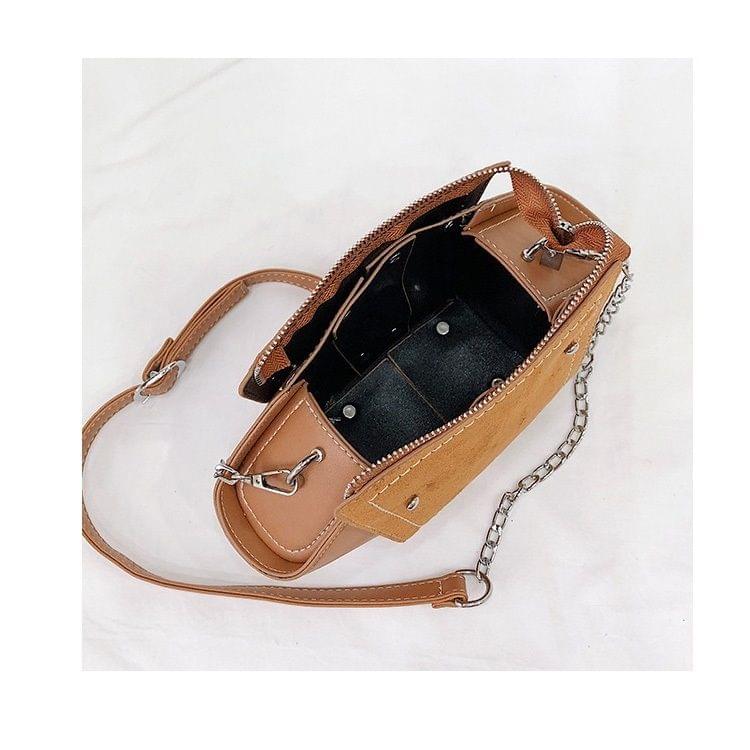 Fashion Shell Bag Matte PU Stitching Shoulder Bag Ladies Messenger Bag Handbag (Green)