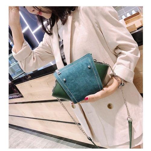 Fashion Shell Bag Matte PU Stitching Shoulder Bag Ladies Messenger Bag Handbag (Green)