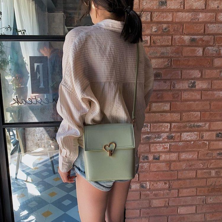 Heart Buckle PU Leather Single Shoulder Bag Ladies Handbag Messenger Bag (Green)