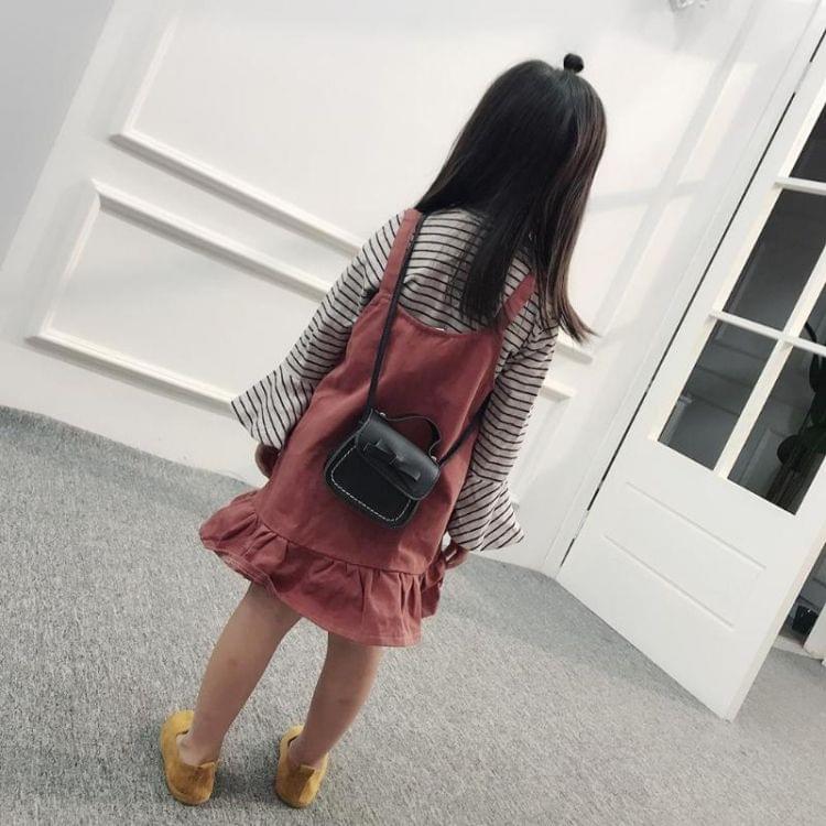 Bowknot PU Leather Mini Baby Girls Casual Messenger Bag Coin Purse Children Small Clutch Bags Simple Shoulder Bag(Beige)