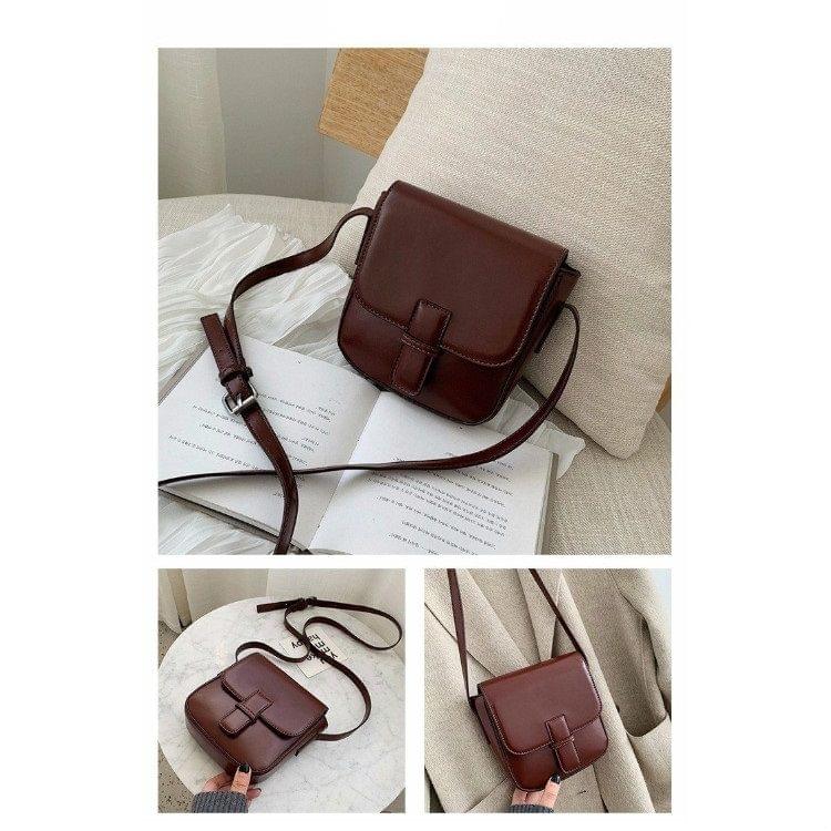Pure Color Casual Small Square Bag Shoulder Bag Ladies Handbag Messenger Bag (Wine Red)