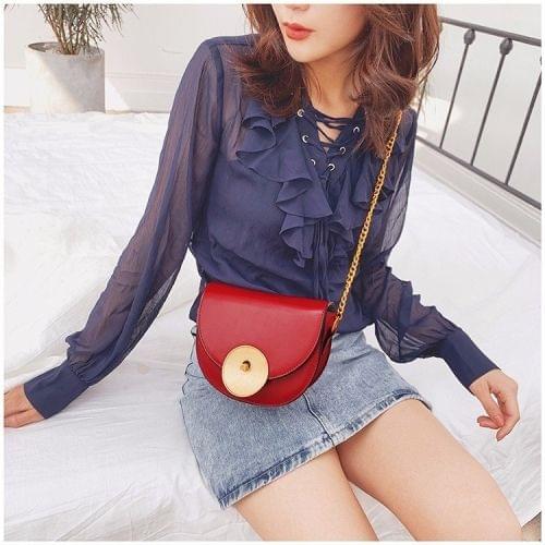 Pure Color Handbag Single Shoulder Bag Messenger Bag (Red)