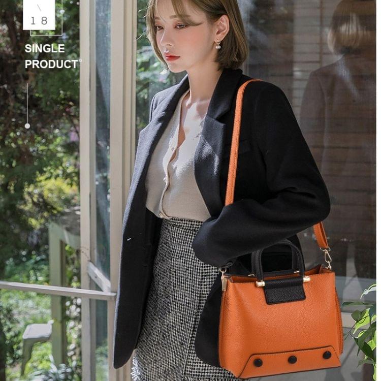 Rivet Pattern Leisure Fashion PU Slant Shoulder Bag Handbag(Pink)