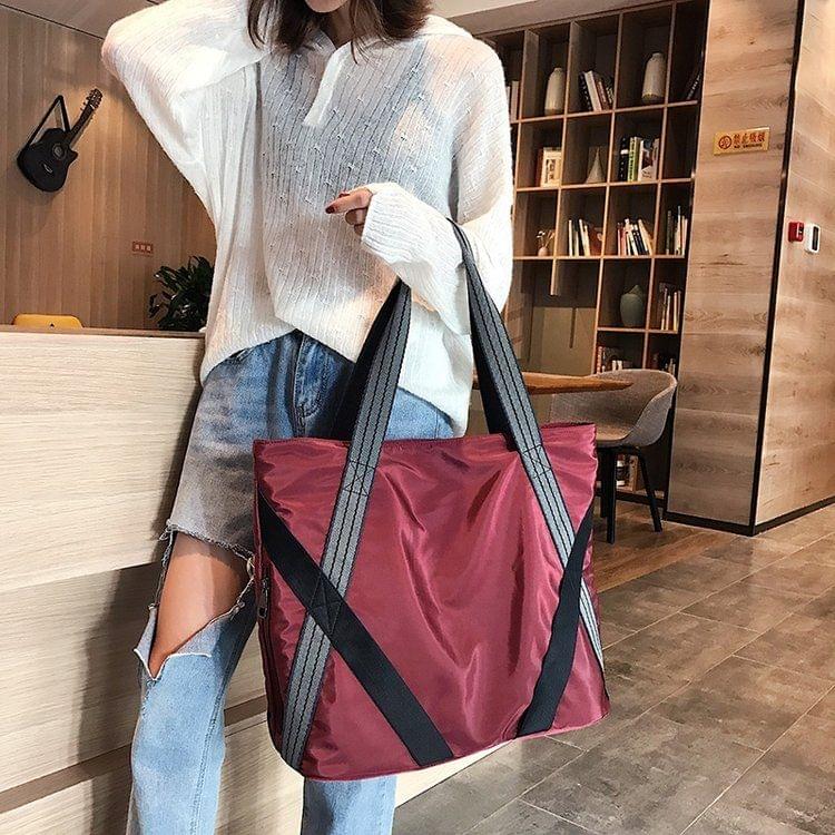 Leisure Fashion Oxford Cloth Shoulder Bag(Wine Red)