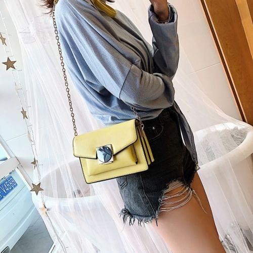 Fashion Casual Chain Single Shoulder Bag Ladies Small Square Bag Messenger Bag Handbag (Yellow)