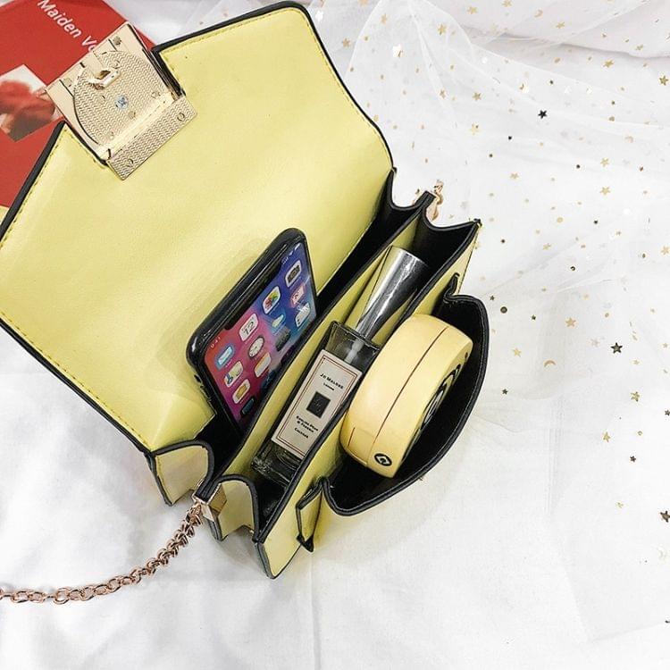 Fashion Casual Chain Single Shoulder Bag Ladies Small Square Bag Messenger Bag Handbag (Yellow)