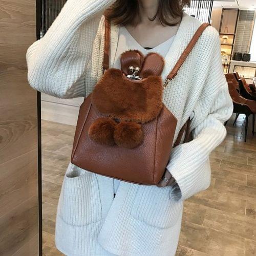 Multi-function Leisure Fashion PU Leather Slant Shoulder Bag Double Shoulders Bag(Brown)