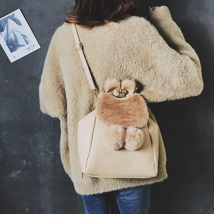 Multi-function Leisure Fashion PU Leather Slant Shoulder Bag Double Shoulders Bag(Brown)