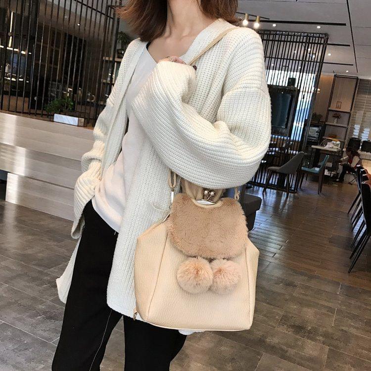 Multi-function Leisure Fashion PU Leather Slant Shoulder Bag Double Shoulders Bag(Brown)