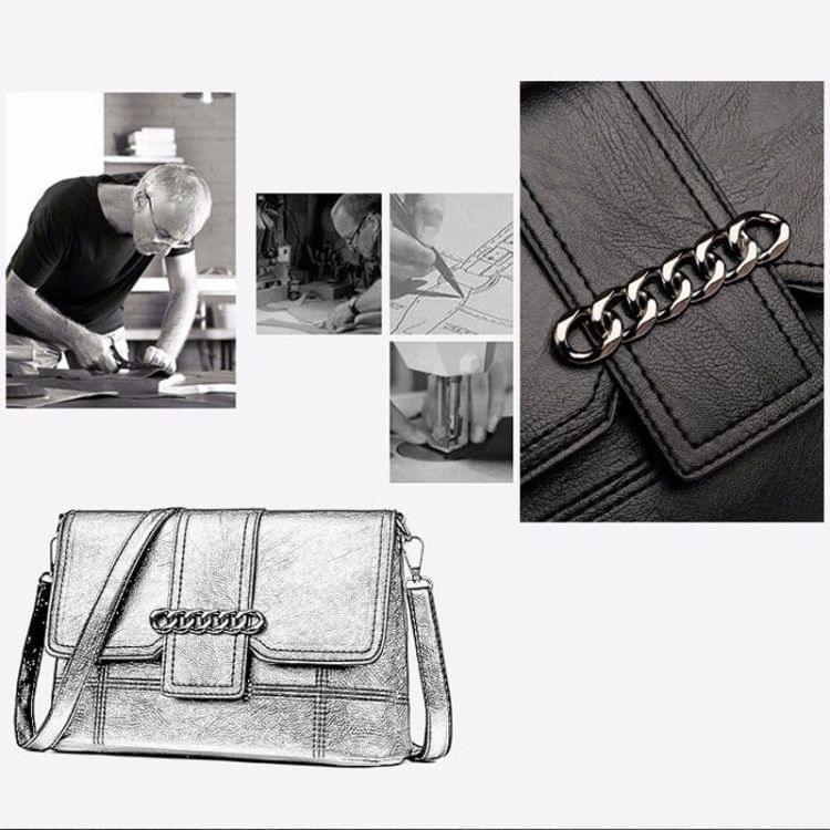 Chain PU Casual Shoulder Bag Messenger Bag Ladies Handbag (Grey)