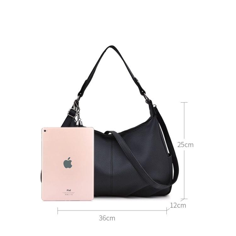 Casual PU Shoulder Bag Ladies Handbag Messenger Bag with Tassel (Brown)