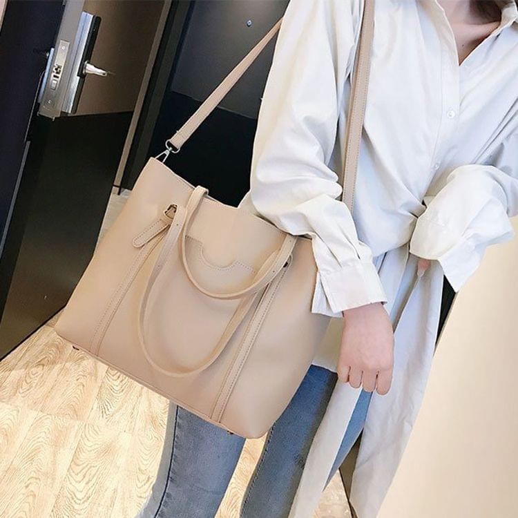 Leisure Fashion PU Leather Shoulder Bag Handbag (Khaki)
