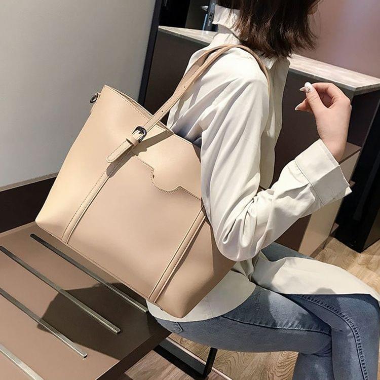 Leisure Fashion PU Leather Shoulder Bag Handbag (Khaki)